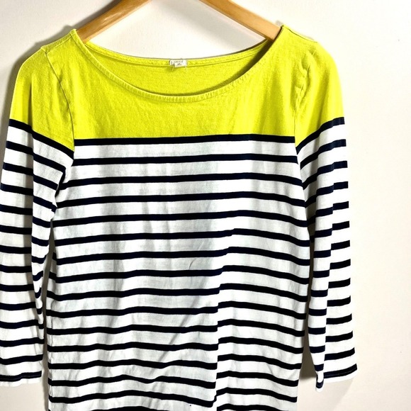 J. Crew Tops - J.Crew Striped Long Sleeve Top - Women's Medium - Yellow & White